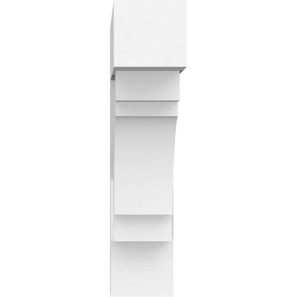 Standard Merced Architectural Grade PVC Bracket With Block Ends, 5W X 24D X 24H